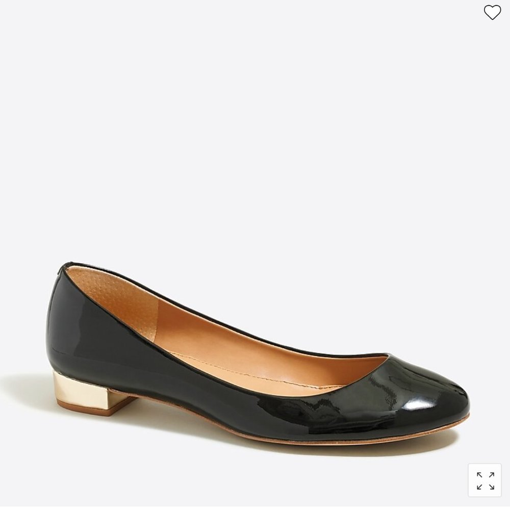Like New - JCrew Factory Lily Patent Metallic Heel Flats